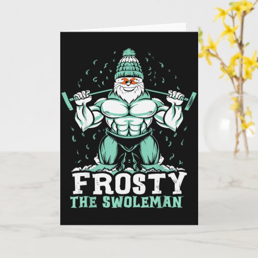 Frosty The Swoleman Funny Buff Swole Snowman Gym M Kaart (Gele Bloem)