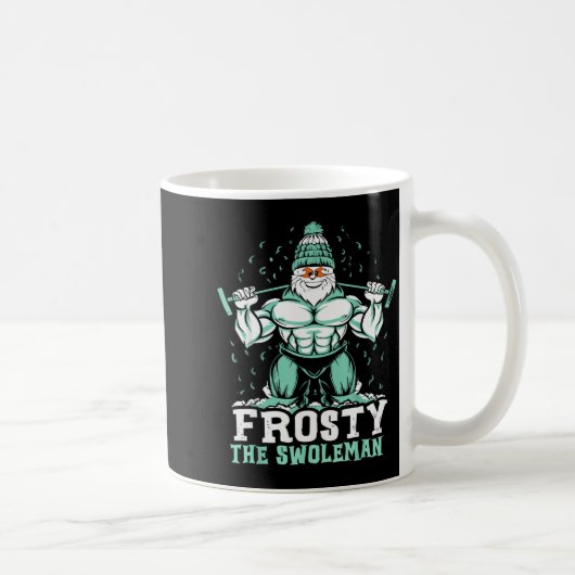 Frosty The Swoleman Funny Buff Swole Snowman Gym M Koffiemok (Rechts)