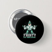Frosty The Swoleman Funny Buff Swole Snowman Gym M Ronde Button 5,7 Cm (Voorkant /achterkant)