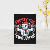 Frosty The Swoleman Funny Gym Swole Bro Snowman  Kaart (Gele Bloem)