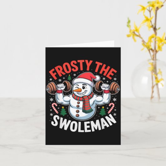 Frosty The Swoleman Funny Gym Swole Bro Snowman  Kaart (Gele Bloem)