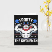 Frosty The Swoleman Funny Ugly Christmas Sweater G Kaart (Gele Bloem)