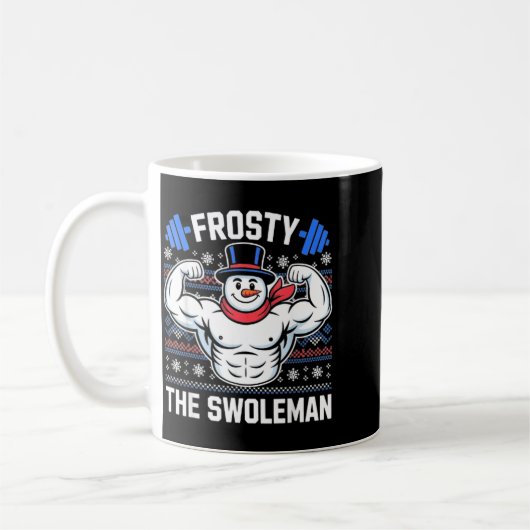 Frosty The Swoleman Funny Ugly Christmas Sweater G Koffiemok (Links)