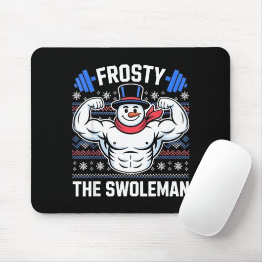 Frosty The Swoleman Funny Ugly Christmas Sweater G Muismat (Met muis)