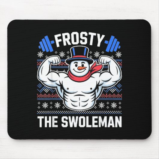 Frosty The Swoleman Funny Ugly Christmas Sweater G Muismat (Voorkant)