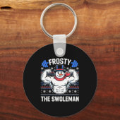 Frosty The Swoleman Funny Ugly Christmas Sweater G Sleutelhanger (Voorkant)