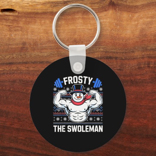 Frosty The Swoleman Funny Ugly Christmas Sweater G Sleutelhanger (Voorkant)
