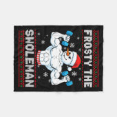 Frosty The Swoleman Ugly Christmas Sweater Funny S Fleece Deken (Voorkant (Horizontaal))
