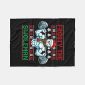 Frosty The Swoleman Ugly Christmas Sweater Funny S Fleece Deken (Voorkant (Horizontaal))
