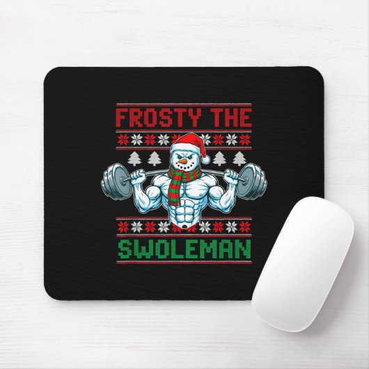 Frosty The Swoleman Ugly Christmas Sweater Funny S Muismat (Met muis)