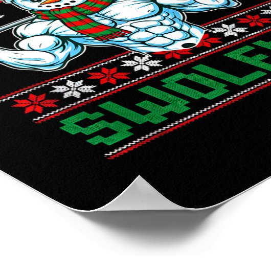 Frosty The Swoleman Ugly Christmas Sweater Funny S Poster (Hoek)