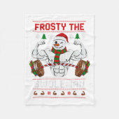 Frosty The Swoleman Ugly Christmas Sweater Funny X Fleece Deken (Voorkant)
