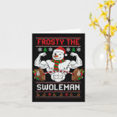 Frosty The Swoleman Ugly Christmas Sweater Funny X Kaart (Gele Bloem)