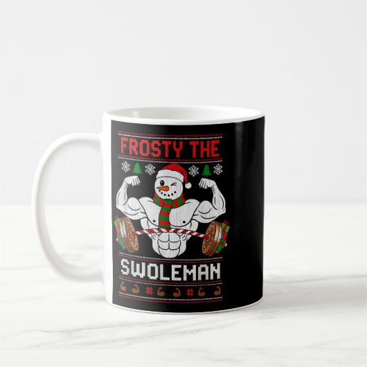 Frosty The Swoleman Ugly Christmas Sweater Funny X Koffiemok (Links)