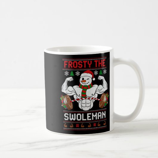 Frosty The Swoleman Ugly Christmas Sweater Funny X Koffiemok (Rechts)