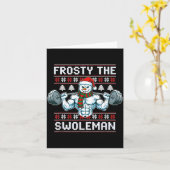 Frosty The Swoleman Ugly Funny Christmas Snowman W Kaart (Gele Bloem)