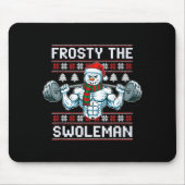 Frosty The Swoleman Ugly Funny Christmas Snowman W Muismat (Voorkant)