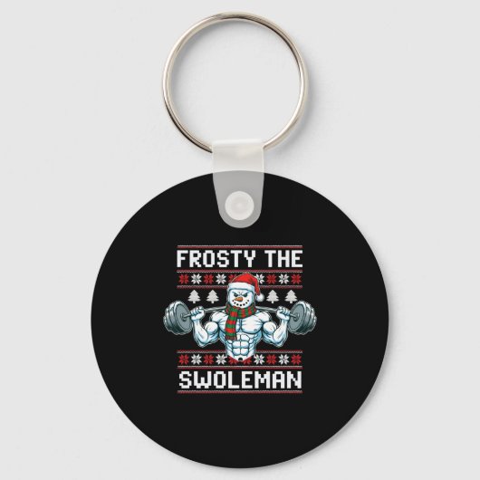 Frosty The Swoleman Ugly Funny Christmas Snowman W Sleutelhanger (Voorkant)