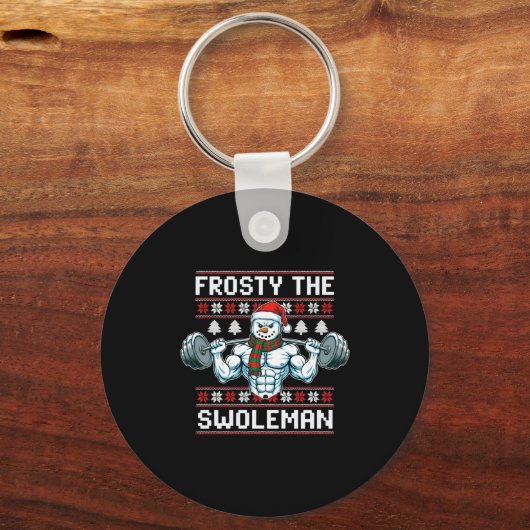 Frosty The Swoleman Ugly Funny Christmas Snowman W Sleutelhanger (Voorkant)