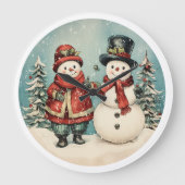 Frosty Time - sneeuwman kerst Grote Klok (Voorkant)