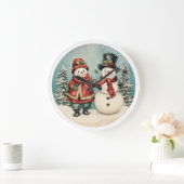 Frosty Time -  sneeuwman kerst Grote Klok (Huis)