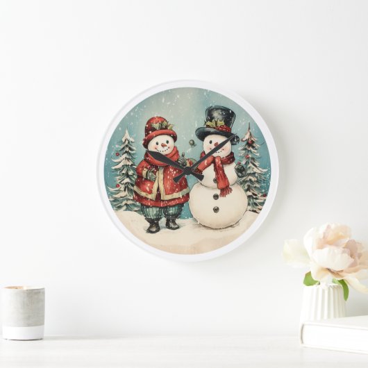 Frosty Time - sneeuwman kerst Grote Klok (Huis)