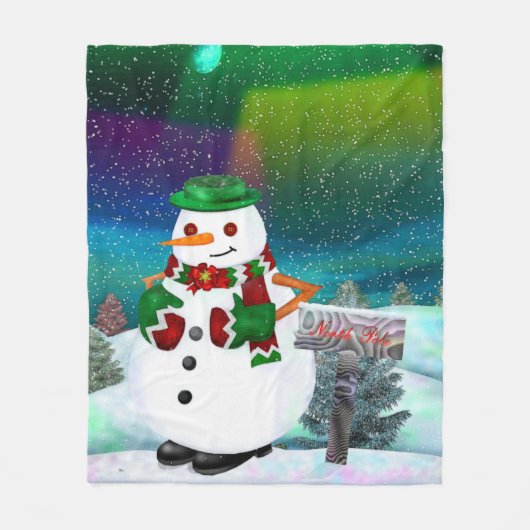 Frosty Town Christmas DECOR GOOI Fleece Deken (Voorkant)