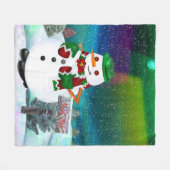 Frosty Town Christmas DECOR GOOI Fleece Deken (Voorkant (Horizontaal))