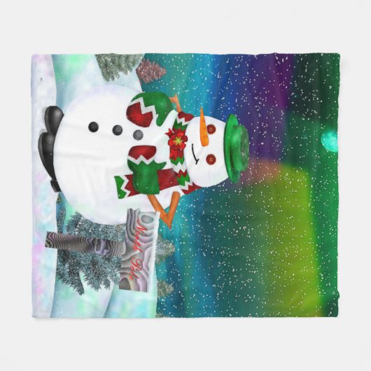 Frosty Town Christmas DECOR GOOI Fleece Deken (Voorkant (Horizontaal))