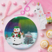 Frosty Town Kerstfeest EVENEMENTEN DESSERT Papieren Bordje (Feest)