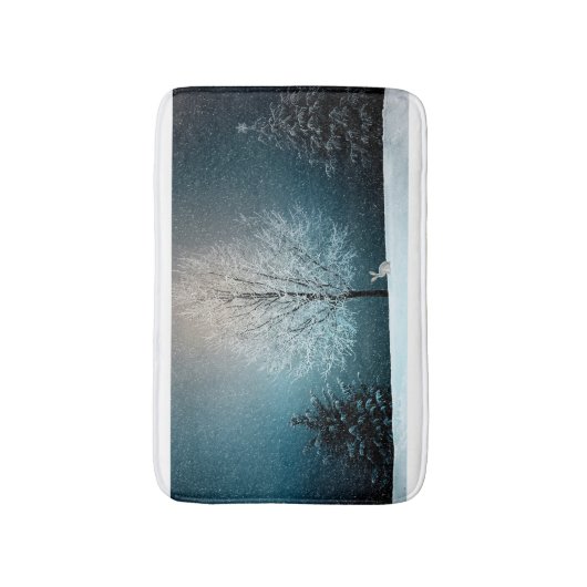 Frosty tree in de avond badmat (Voorkant Verticaal)