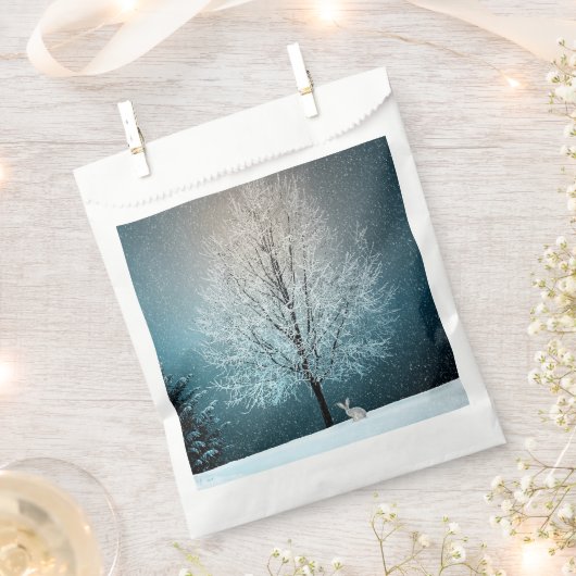 Frosty tree in de avond bedankzakje (Geknipt)