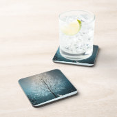 Frosty tree in de avond bier onderzetter (Rechterzijde)