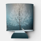 Frosty tree in de avond blikjeskoeler (Achterkant)