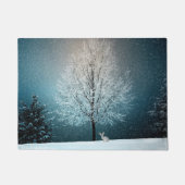 Frosty tree in de avond deurmat (Voorkant)