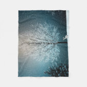 Frosty tree in de avond fleece deken (Voorkant)