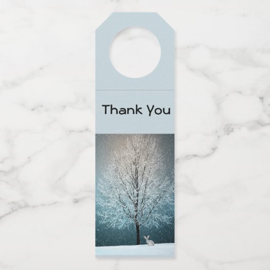 Frosty tree in de avond flessenhanger (Voorkant)