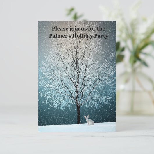 Frosty tree in de avond kaart (Staand voorkant)