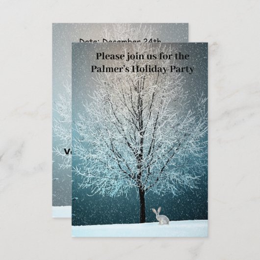 Frosty tree in de avond kaart (Voorkant / Achterkant)