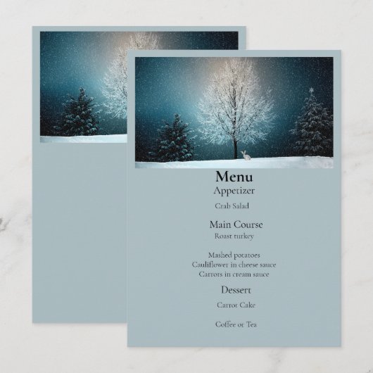 Frosty tree in de avond menu (Voorkant / Achterkant)