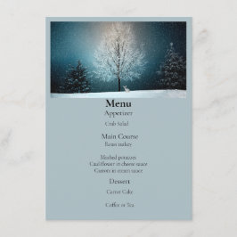 Frosty tree in de avond menu
