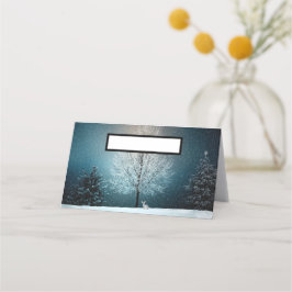 Frosty tree in de avond plaatskaartje