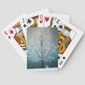 Frosty tree in de avond pokerkaarten (Achterkant)