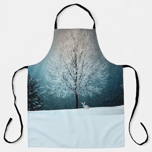 Frosty tree in de avond schort (Voorkant)