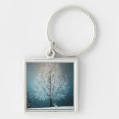 Frosty tree in de avond sleutelhanger (Voorkant)
