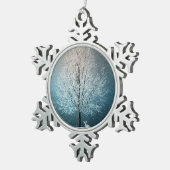 Frosty tree in de avond tin sneeuwvlok ornament (Rechts)