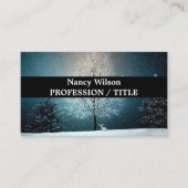 Frosty tree in de avond visitekaartje (Voorkant)