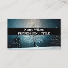 Frosty tree in de avond visitekaartje