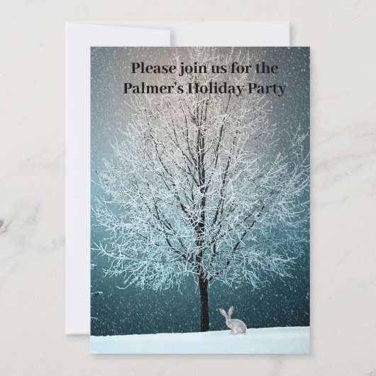 Frosty tree in de avonduitnodiging kaart (Voorkant)