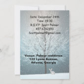 Frosty tree in de avonduitnodiging kaart (Achterkant)